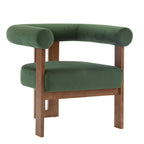 Fauteuil d'appoint Gilbert moderne à accoudoirs ronds et rembourré