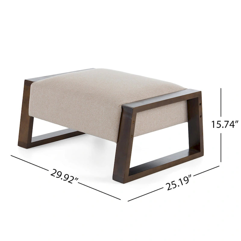 Pouf rembourré Harper moderne beige