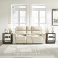 Signature Design by Ashley Dahlmoore Beige Power Reclining Loveseat with Console - 76 W x 42 D x 40 H