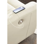 Canapé deux places inclinable électrique Dahlmoore Beige avec console - 76 po L x 42 po P x 40 po H