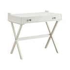 34 Bureau rabattable en bois blanc vieilli