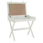 34 Bureau rabattable en bois blanc vieilli