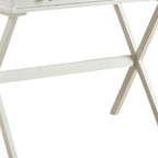 34 Bureau rabattable en bois blanc vieilli