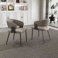 Chaise de salle à manger en cuir PU avec pieds en métal - Accoudoirs ergonomiques, coussin en éponge confortable