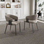 Chaise de salle à manger en cuir PU avec pieds en métal - Accoudoirs ergonomiques, coussin en éponge confortable