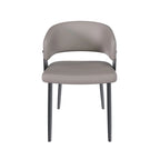 Chaise de salle à manger en cuir PU avec pieds en métal - Accoudoirs ergonomiques, coussin en éponge confortable