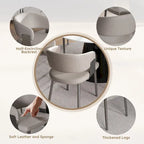 Chaise de salle à manger en cuir PU avec pieds en métal - Accoudoirs ergonomiques, coussin en éponge confortable