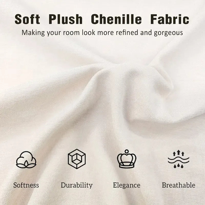 Lit plateforme King Size en chenille, design coquillage