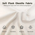 Lit plateforme King Size en chenille, design coquillage