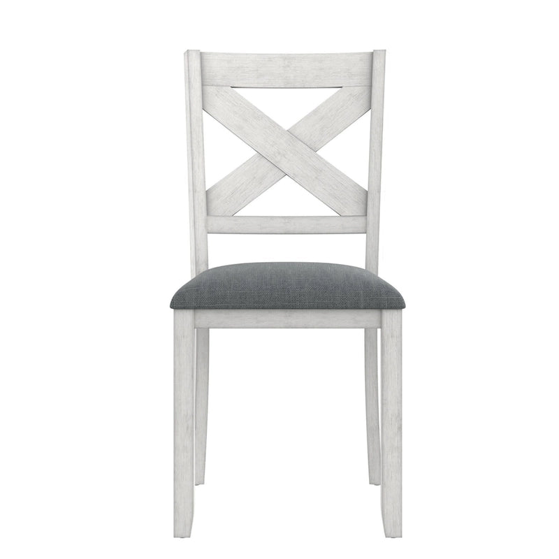 Chaise de salle à manger en bois massif avec assise en tissu de lin