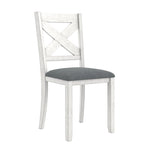 Chaise de salle à manger en bois massif avec assise en tissu de lin