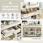 Console de rangement longue style rétro 58"