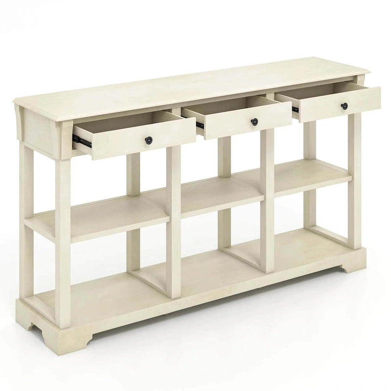 Console de rangement longue style rétro 58"