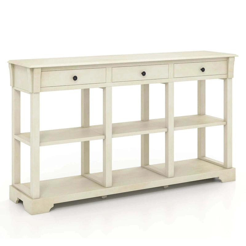 Console de rangement longue style rétro 58"