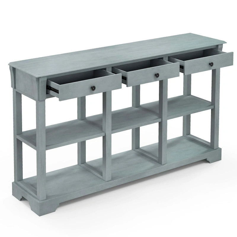 Console de rangement longue style rétro 58"