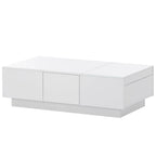 Table Basse Moderne et Élégante Table Basse Relevable avec 2 Grands Compartiments de Rangement et 2 Tiroirs, pour Salon