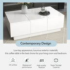 Table Basse Moderne et Élégante Table Basse Relevable avec 2 Grands Compartiments de Rangement et 2 Tiroirs, pour Salon