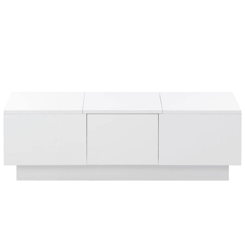 Table Basse Moderne et Élégante Table Basse Relevable avec 2 Grands Compartiments de Rangement et 2 Tiroirs, pour Salon