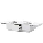 Table Basse Moderne et Élégante Table Basse Relevable avec 2 Grands Compartiments de Rangement et 2 Tiroirs, pour Salon