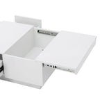 Table Basse Moderne et Élégante Table Basse Relevable avec 2 Grands Compartiments de Rangement et 2 Tiroirs, pour Salon