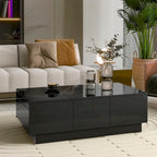 Table Basse Moderne et Élégante Table Basse Relevable avec 2 Grands Compartiments de Rangement et 2 Tiroirs, pour Salon