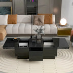 Table Basse Moderne et Élégante Table Basse Relevable avec 2 Grands Compartiments de Rangement et 2 Tiroirs, pour Salon