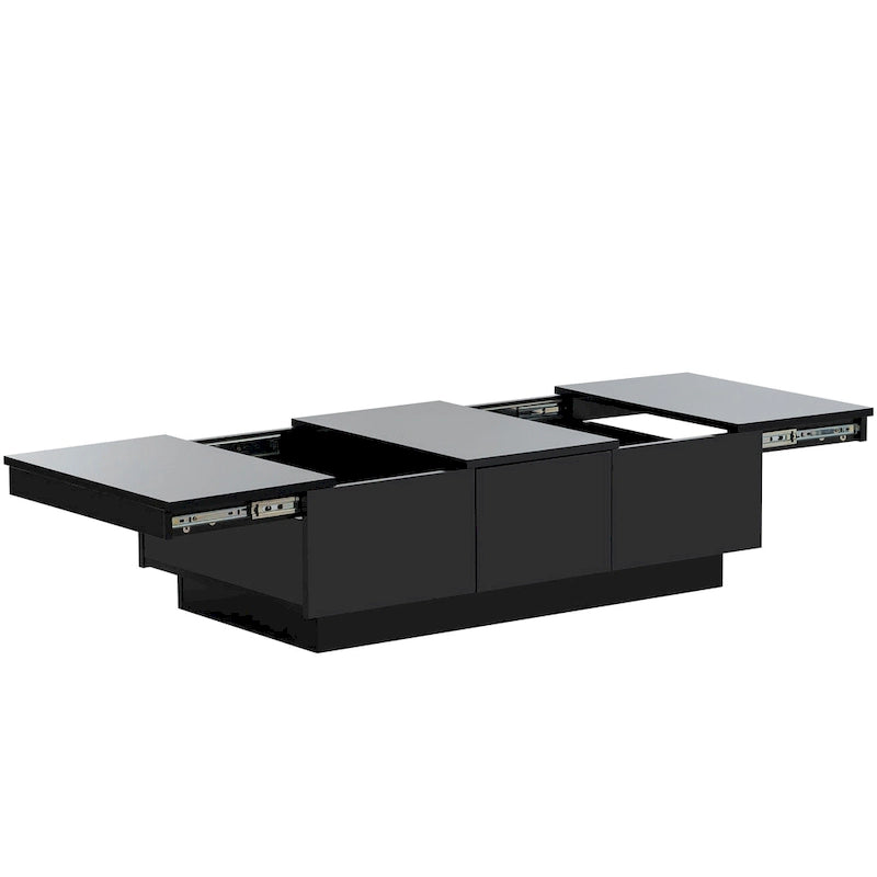 Table Basse Moderne et Élégante Table Basse Relevable avec 2 Grands Compartiments de Rangement et 2 Tiroirs, pour Salon