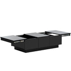 Table Basse Moderne et Élégante Table Basse Relevable avec 2 Grands Compartiments de Rangement et 2 Tiroirs, pour Salon