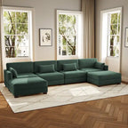 Canapé d'angle en U avec pouf