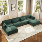 Canapé d'angle en U avec pouf