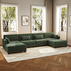 Canapé d'angle en U avec pouf