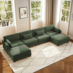 Canapé d'angle en U avec pouf