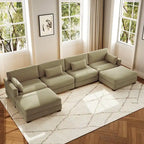Canapé d'angle en U avec pouf
