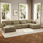 Canapé d'angle en U avec pouf