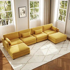 Canapé d'angle en U avec pouf