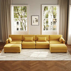 Canapé d'angle en U avec pouf