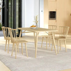 Chaise de salle à manger Windsor en bois à dossier à barreaux