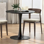 Table de cuisine ou de salle à manger ronde de style moderne du milieu du siècle avec piétement en acier – 31,5