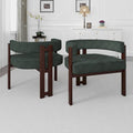 Fauteuil d'appoint rembourré moderne avec dossier ouvert, style tonneau