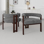 Fauteuil d'appoint rembourré moderne avec dossier ouvert, style tonneau