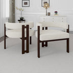 Fauteuil d'appoint rembourré moderne avec dossier ouvert, style tonneau