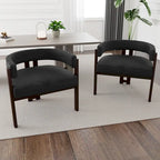 Fauteuil d'appoint rembourré moderne avec dossier ouvert, style tonneau