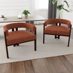 Fauteuil d'appoint rembourré moderne avec dossier ouvert, style tonneau
