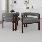 Fauteuil d'appoint rembourré moderne avec dossier ouvert, style tonneau