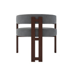 Fauteuil d'appoint rembourré moderne avec dossier ouvert, style tonneau
