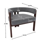 Fauteuil d'appoint rembourré moderne avec dossier ouvert, style tonneau