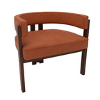 Fauteuil d'appoint rembourré moderne avec dossier ouvert, style tonneau