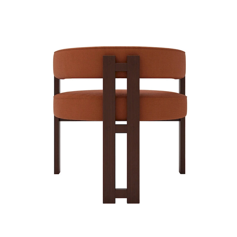 Fauteuil d'appoint rembourré moderne avec dossier ouvert, style tonneau