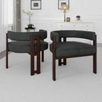 Fauteuil d'appoint rembourré moderne avec dossier ouvert, style tonneau