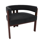 Fauteuil d'appoint rembourré moderne avec dossier ouvert, style tonneau